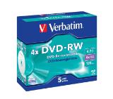 Verbatim DVD-RW SERL 4.7GB 4X MATT SILVER SURFACE (5 PACK)