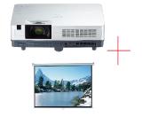Canon Projector LV7290 - LCD, XGA, 2000:1, 2200 ANSI Lumens, 6000 h lamp life + Elite Screen M80NWV Manual, 80" (4:3), 121.9 x 162.6 cm, White