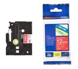 Brother TZe-435 Tape White on Red, Laminated, 12mm, 8m