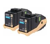 Epson AL-C9300N Double Pack Toner Cartridge Cyan, 7.5k x2