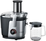 Bosch MES4000, Centrifugal juicer 1000 W, 2 speeds, 3 lt pulp container, 1.5 ltr juice container & foam separator, XXL feeding tube (84 mm), ceramic knife, electropolished stainless steel sieve, die-cast aluminum body and clamps, juice outlet with drip-s