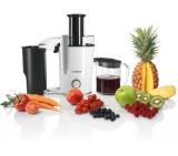 Bosch MES25A0, Centrifugal juicer 700 W, 2 speeds, 2 lt pulp container, 1.25 ltr juice container & foam separator, XL feeding tube (73 mm), ceramic knife, s/s sieve, plastic body, die-cast aluminum clamps, juice outlet with drip-stop and made of stainles