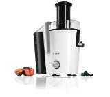 Bosch MES25A0, Centrifugal juicer 700 W, 2 speeds, 2 lt pulp container, 1.25 ltr juice container & foam separator, XL feeding tube (73 mm), ceramic knife, s/s sieve, plastic body, die-cast aluminum clamps, juice outlet with drip-stop and made of stainles