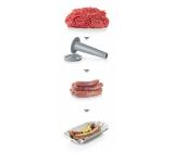 Bosch MFW68660, Meat mincer, ProPower 2200W, 4,3 kg/min, nr. 8, 3 sieves, kebbe attachment, juicer for soft fruits & vegetables, shredder with 4 drums, full inox tray, reverse function