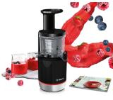 Bosch MESM731M, Slow juicer VitaExtract 150 W, 55 rpm, 1 speed + reverse function, tritan screw, MixControl lever, juice container 1 l, pulp container 1,3l, 3 filters (fine, coarse and sorbet), black / brushed s/s