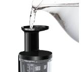 Bosch MESM731M, Slow juicer VitaExtract 150 W, 55 rpm, 1 speed + reverse function, tritan screw, MixControl lever, juice container 1 l, pulp container 1,3l, 3 filters (fine, coarse and sorbet), black / brushed s/s