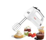 Tefal HT310138, Hand Mixer, 300W, 5 Speeds + turbo,  2 Beaters, 2 Dough hooks, white/dark grey