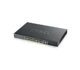 ZyXEL GS1920-24HPv2, 28 Port Smart Managed Switch 24x Gigabit Copper and 4x Gigabit dual pers., hybird mode, standalone or NebulaFlex Cloud