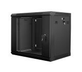 Lanberg rack cabinet 19" wall-mount 9U / 600x450 for self-assembly (flat pack), black