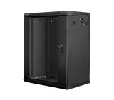Lanberg rack cabinet 19" wall-mount 15U / 600x450 for self-assembly (flat pack), black