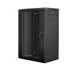 Lanberg rack cabinet 19" wall-mount 18U / 600x450 for self-assembly (flat pack), black