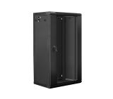 Lanberg rack cabinet 19" wall-mount 22U / 600x450 for self-assembly (flat pack), black