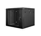 Lanberg rack cabinet 19" wall-mount 9U / 600x600 for self-assembly (flat pack), black