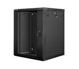 Lanberg rack cabinet 19" wall-mount 15U / 600x600 for self-assembly (flat pack), black