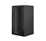 Lanberg rack cabinet 19" wall-mount 22U / 600x600 for self-assembly (flat pack), black