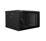 Lanberg rack cabinet 19" double-section wall-mount 6U / 600x600 for self-assembly (flat pack), black