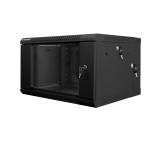 Lanberg rack cabinet 19" double-section wall-mount 6U / 600x600 for self-assembly (flat pack), black