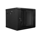 Lanberg rack cabinet 19" double-section wall-mount 9U / 600x600 for self-assembly (flat pack), black