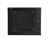 Lanberg rack cabinet 19" double-section wall-mount 9U / 600x600 for self-assembly (flat pack), black