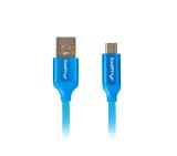 Lanberg USB MICRO-B (M)  ->  USB-A (M) 2.0 cable 1m, blue premium QC 3.0