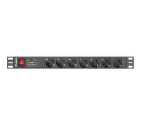 Lanberg power distribution unit (PDU) 19"1U 16A 7 SOCKETS SCHUKO 2M, black