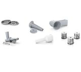 Bosch MFW2517W, Meat mincer, SmartPower Meat mincer from SmartPower range: 1500W, 1,7 kg/min, 2 sieves, 1 sausage horn, fruit press attachment, shredder with 3 barrels, no reverse, white