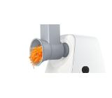 Bosch MFW2517W, Meat mincer, SmartPower Meat mincer from SmartPower range: 1500W, 1,7 kg/min, 2 sieves, 1 sausage horn, fruit press attachment, shredder with 3 barrels, no reverse, white