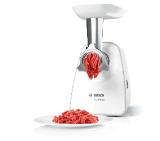 Bosch MFW2520W, Meat mincer SmartPower; 350W - 1500W; Discs: 3.8/ 8 mm; Sausage attachment; Attachment for kibbutz / meatballs; Out: 1.7kg/min; White