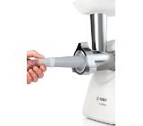 Bosch MFW2520W, Meat mincer, SmartPower Meat mincer from SmartPower range: 1500W, 1,7 kg/min, 2 sieves, 1 sausage horn, kebbe attachment, no reverse, white