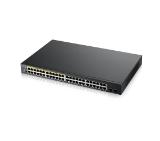 ZyXEL GS1900-48HP v2, 48-port GbE L2 Smart Switch, 170 Watt, rackmount