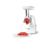 Bosch MFW2515W, Meat mincer, SmartPower Meat mincer from SmartPower range: 1500W, 1,7 kg/min, 2 sieves, 1 sausage horn, fruit press attachment, no reverse, white