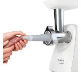 Bosch MFW2510W, Meat mincer, SmartPower Meat mincer from SmartPower range: 1500W, 1,7 kg/min, 2 sieves, 1 sausage horn, no reverse, white