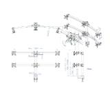 Neomounts Flat Screen Desk Mount (clamp) for 6 Monitor Screens