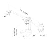 Neomounts Flat Screen Desk Mount (stand/grommet) for 3 Monitor Screens