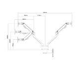 Neomounts Flat Screen Desk Mount (clamp/grommet) for 2 Monitor Screens