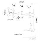 Neomounts Flat Screen Desk Mount (clamp/grommet)