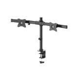 Neomounts Flat Screen Desk Mount (clamp/grommet) for 2 Monitor Screens - Crossbar
