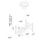 Neomounts Flat Screen Ceiling Mount (Height: 64-105 cm) for 2 Monitor Screens