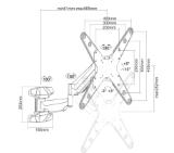 Neomounts wall mounted gas spring TV mount (3 pivots VESA 400x400)