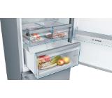 Bosch KGN397LEQ, SER4, FS fridge-freezer NoFrost, E, 203/60/66cm, 368l(279+89), 39dB(C), VitaFresh, bottle rack, handles, Inox-look, display