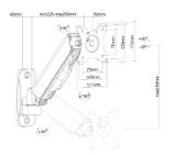 Neomounts wall mounted gas spring monitor arm (2 pivots VESA 100x100)