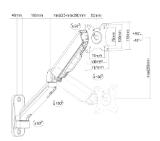 Neomounts wall mounted gas spring monitor arm (3 pivots VESA 100x100)