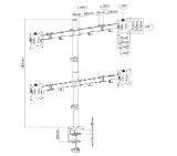 Neomounts Flat Screen Desk Mount (clamp/grommet) for 4 Screens
