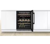 Bosch KUW21AHG0 SER6 Wine cooler with glass door, G, 82.0 cm x 60.0 cm x 56.0 cm, Number of shelves - 5, Capacity for bottles of 750 ml - 44, Number of temperature zones - 2, Temperature range (° C) - 5-20 ° C, 38 dB (A)