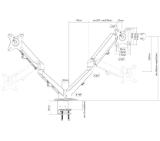 Neomounts Gas Spring Mount (clamp/grommet) for 2 Monitor Screens