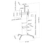 Neomounts Mobile Floor Stand incl. AV- and cam shelf (height adjustable: 128,5-145 cm)