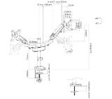 Neomounts Desk Pole Mount (clamp/grommet) for 2 Monitor Screens