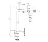 Neomounts Desk Mount 2 pivots (clamp/grommet)