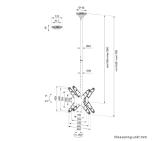 Neomounts Back to Back Screen Ceiling Mount (Height: 106-156 cm)