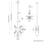 Neomounts Back to Back Screen Ceiling Mount (Height: 106-156 cm)